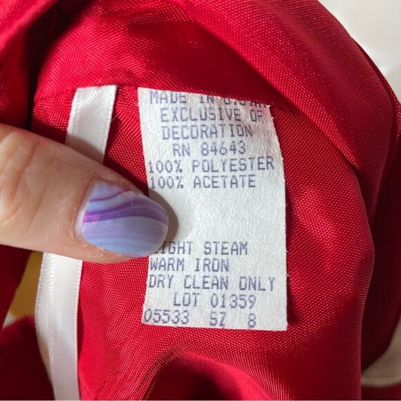 NWT WATTERS AND WATTERS red long formal boat neck v back dress size 8 prom - Picture 8 of 8